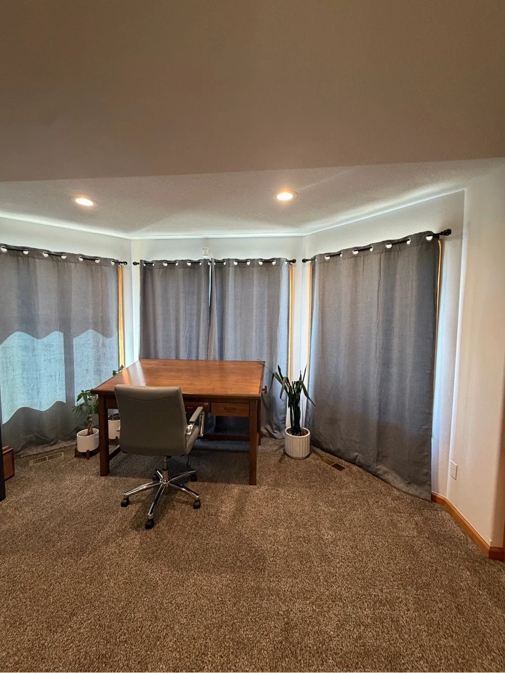 4 lined linen curtains